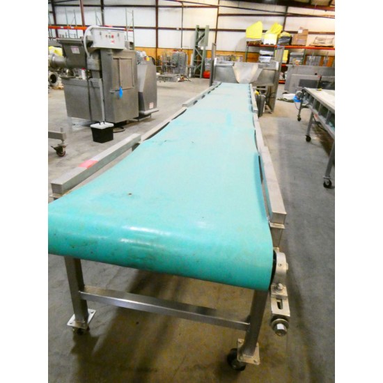 HORIZONTAL TEAL BELT CONVEYOR