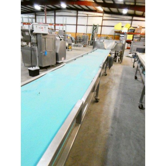 HORIZONTAL TEAL BELT CONVEYOR